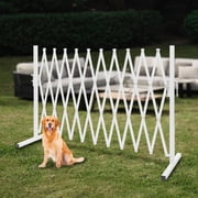 Expandable Metal Barricade Gate, 130 Inch Portable Folding Safety Barrier, Aluminum & Iron Retractable Crowd Control Fence with T-Base, Temporary Security Gate for Construction Sites, Warehouse