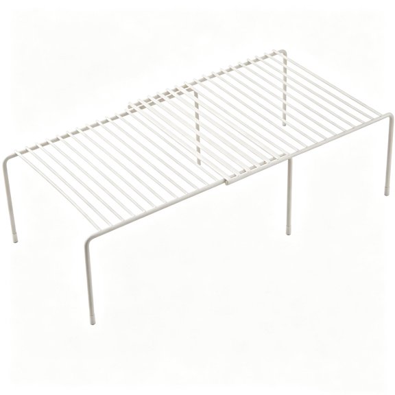 Expandable Metal Cabinet Storage Shelf, Adjustable Kitchen Counter Organizer Rack, Multi-Use Iron Rack for Car Trunk Wardrobe