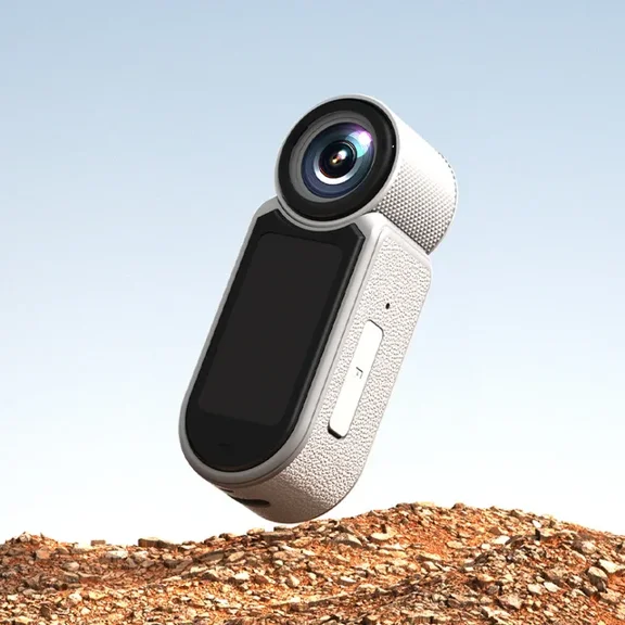 Expandable Microphone 2.7K Action Camera, Neck-Mounted Portable Video Recorder for Electric Motorcycle Outdoor Riding