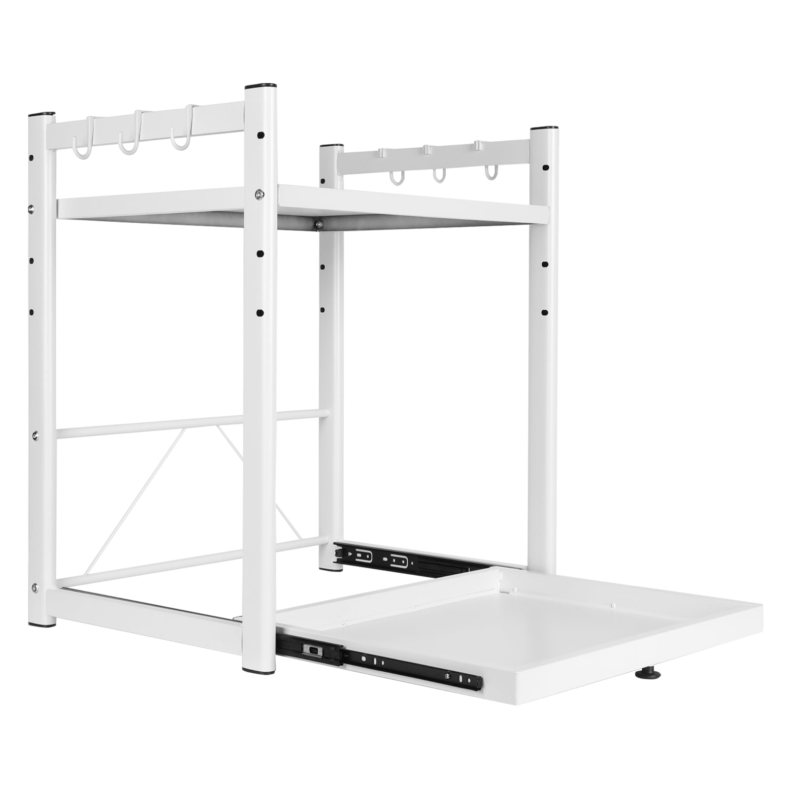 Expandable Microwave Rack with Hooks Extendable Microwave Stand Non ...