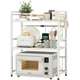 thumbnail image 1 of Expandable Microwave Stand,3 Tier Metal Kitchen Countertop Organizer Shelves with 8 Hooks,Bakers Rack,Microwave Shelf,Microwave Oven Rack,55lbs Weight Capacity, 1 of 14