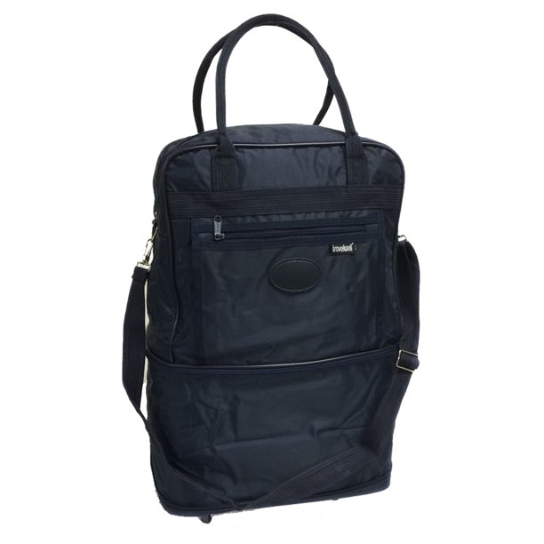 Expandable Navy Tote Bag W/Wheels