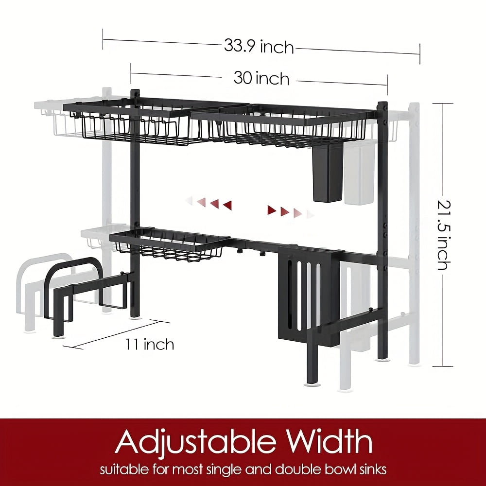 Expandable Over-the-Sink Kitchen Organizer, Heavy-Duty Adjustable Width ...