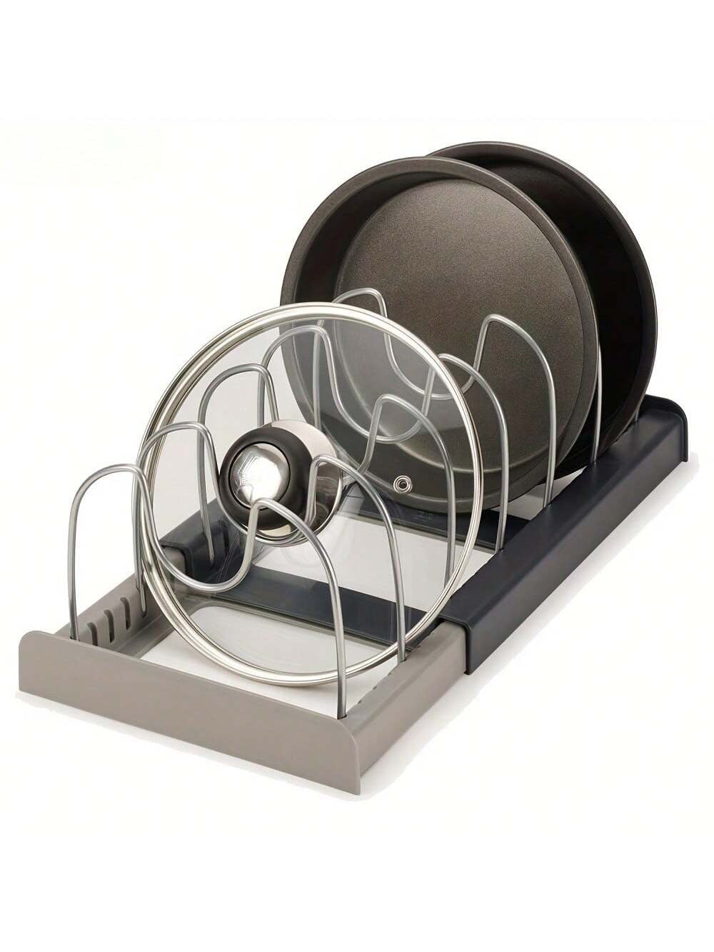 Expandable Pans Organizer Rack Kitchen Cabinet Pan Rack Drawer ...