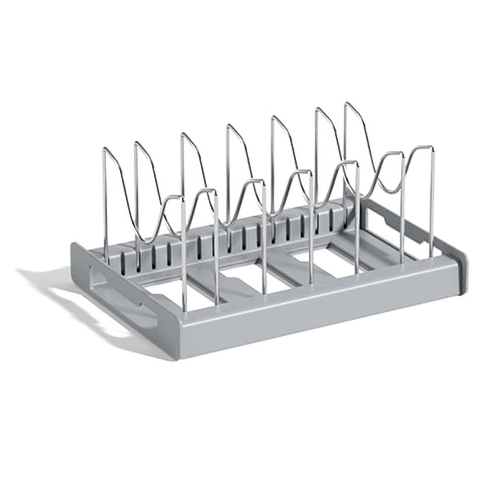 Expandable Pans & Pots Lid Organizer Rack Under Cabinet-Rubber-Dipped ...