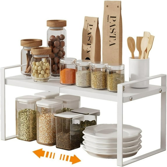 Expandable Pantry Kitchen Cabinet Organizer Cabinet Shelf Organizer Rack, 14.7x9.25 Inches Strong Kitchen Storage Cabinet Organizer