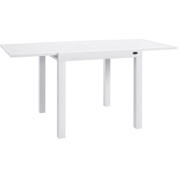 Expandable Patio Dining Table for 4-6, 35.5" -70.75" Aluminum Extendable Outdoor Dining Table, Square/Rectangular Patio Table for Garden, Backyard, Poolside, Deck, White