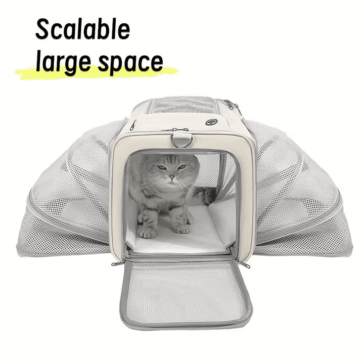 Expandable Pet Carrier Backpack, Breathable Mesh Design, Hands-Free Cat & Dog Travel Bag For Outdoor Hiking, Vet Visits & Daily Walks