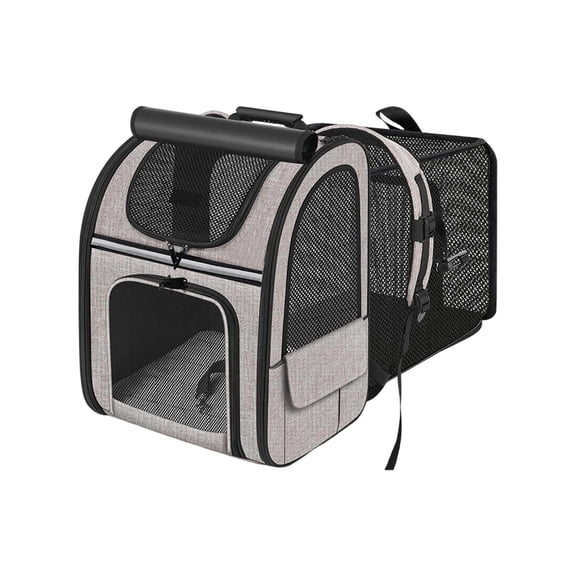 Expandable Pet Carrier Backpack for Cats and Small Dogs Breathable Portable Travel Pet Carrier for Outdoor Trips Hiking Vacations Dark Grey Single Pack