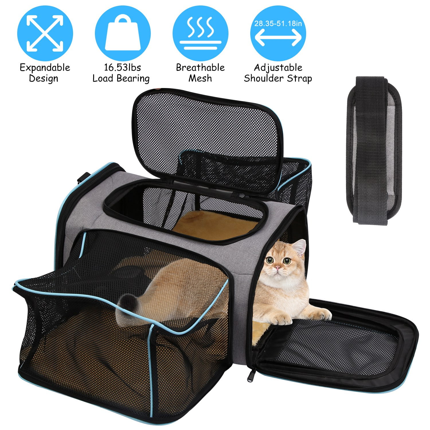 Expandable Pet Carrier, iMounTEK Cat Dog Carrier Airline Approved