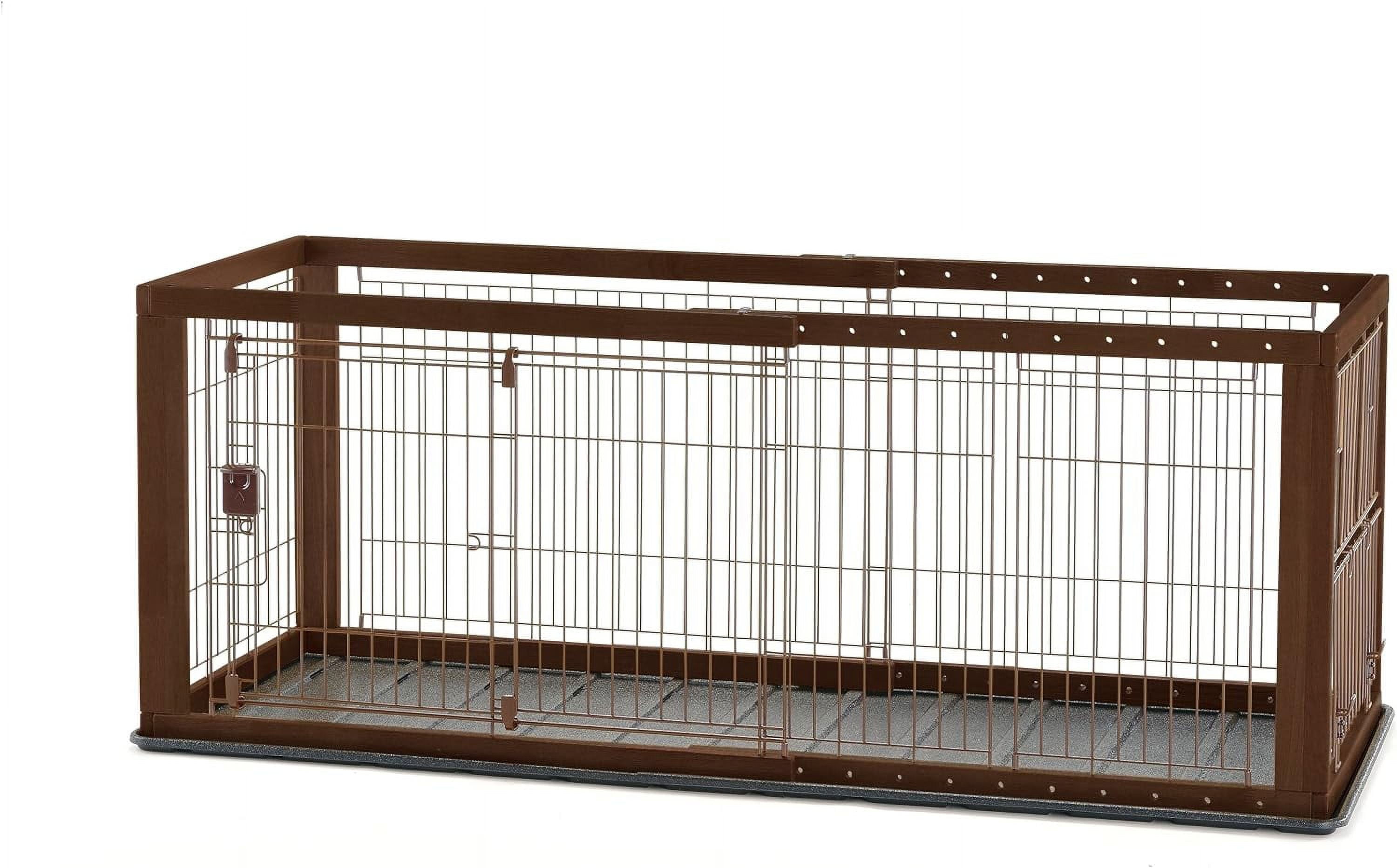 Expandable Pet Crate With Floor Tray, Small, Dark Brown