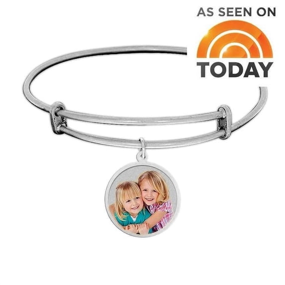 Expandable - Photo Charm Expandable Bracelet - Silver Tone Expandable Bracelet