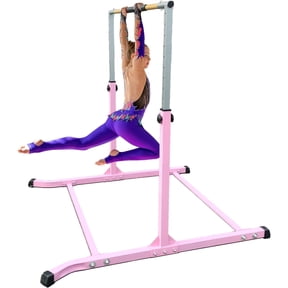 Expandable Pink Gymnastics Kip Bar with Free Foam Pad - Athletic Standard Horizontal Training Bar