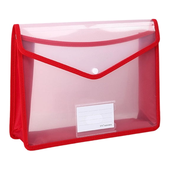 Expandable Plastic File Folder, Thick Transparent Document Bag With Closure, Large Capacity Paper Organizer For Receipts And Letters (Multicolor ,34*26)