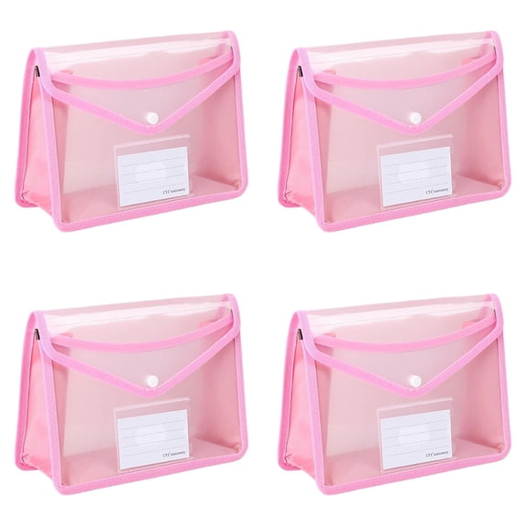 Expandable Plastic File Folder Thick Transparent Document Bag With Closure Large Capacity Paper OrganizerforReceipts Letters & Home, 4 Pack A5 Expandable File Folder