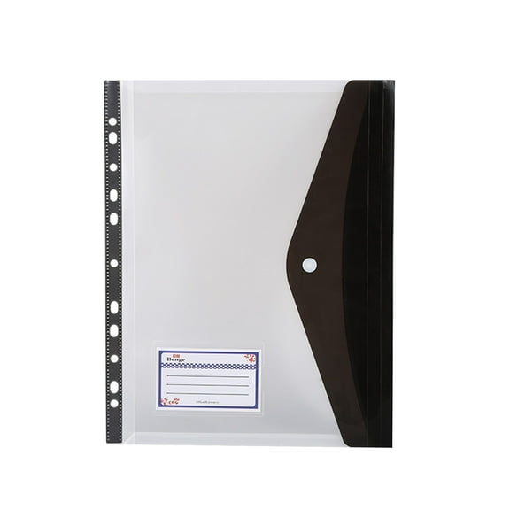 Expandable Poly Binder Pocket, Letter Size, 11 Holes Punched, Index Dividers Pocket Folders Plastic Envelopes Clear Document Folders for Ring Binder