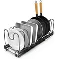 thumbnail image 1 of Expandable Pot and Pan Organizer Rack, 10 Dividers Adjustable Pan Lid Organizer Rack Holder Kitchen Pot and Pan Organizer for Cabinet Pantry Bakeware Holder Organization and Storage, 1 of 7