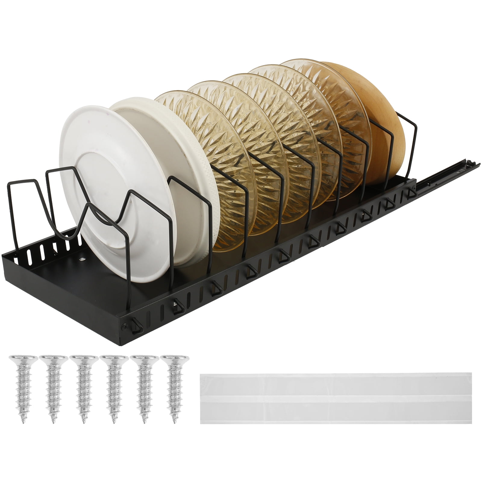 Expandable Pot and Pan Organizer Rack Pull Out Pot Lid Organizer Holder ...