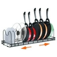 thumbnail image 1 of Kusmil Expandable Pots and Pans Lid Organizer Rack, Cabinet Organizer with 10 Adjustable Compartment, 1 of 7