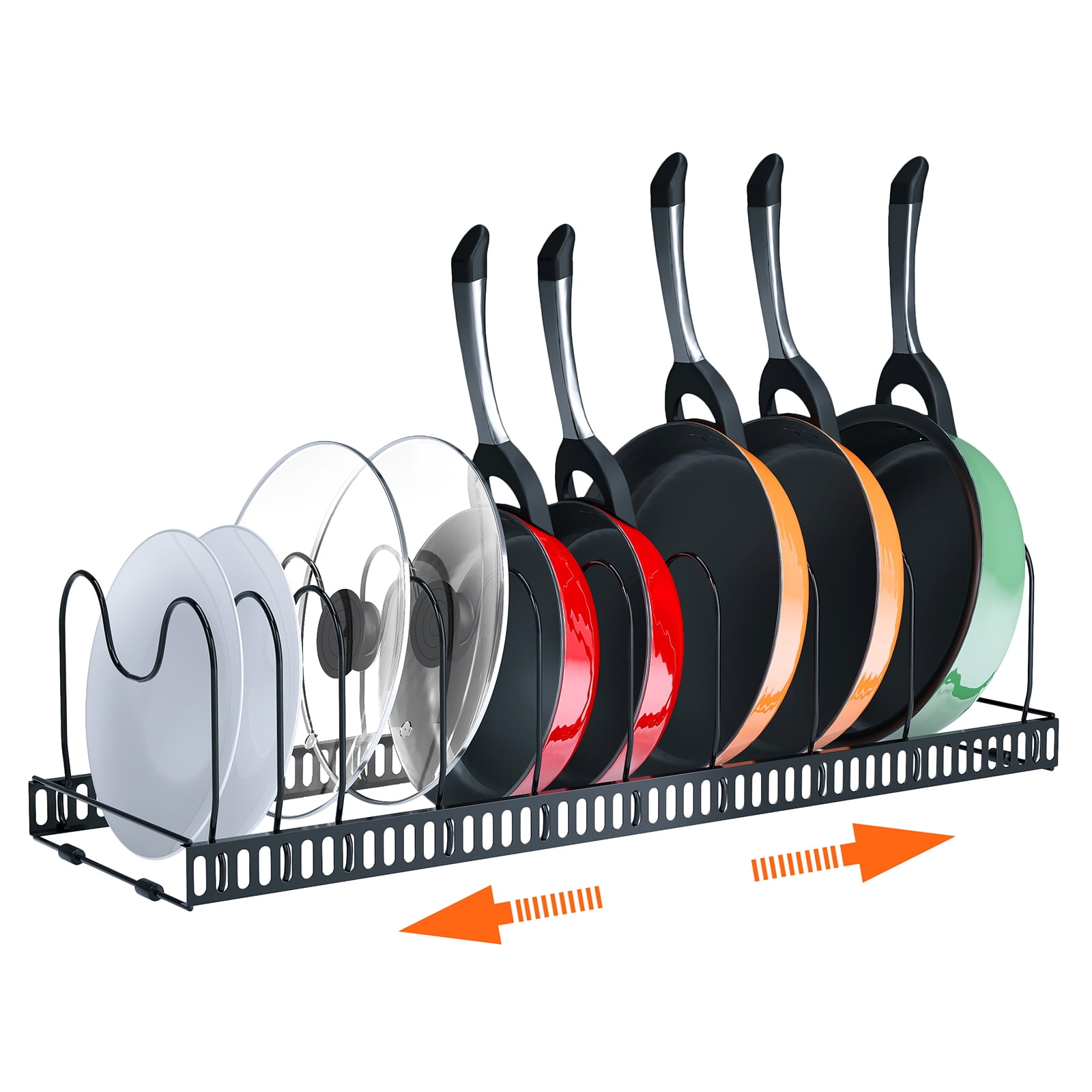 Expandable Storage Organiser Rack for Pots, Pans, Lids, Bakeware with