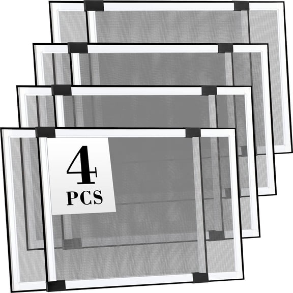 Expandable Pre-Framed Window Screen 25"-45" W x 18" H Aluminum Frame Home Use