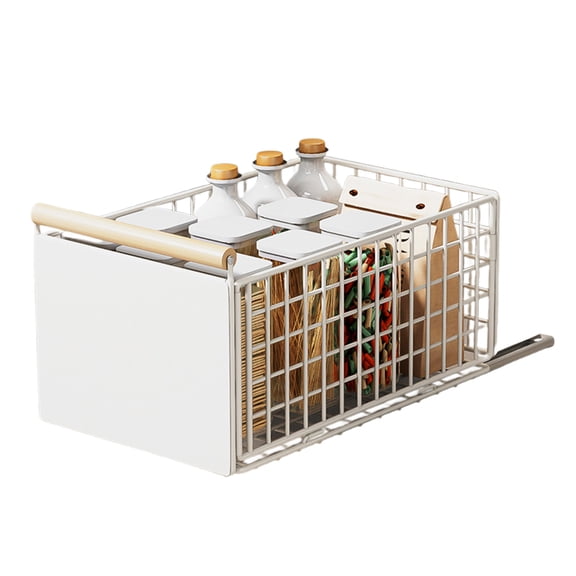 Expandable Pull Down Shelf Organizers For Sink Area 2 Tiers Retractable Design Rustproof Carbon Steel Construction