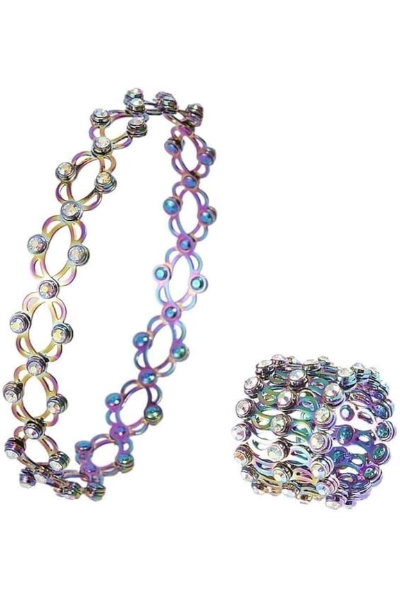 Expandable Ring to Bracelet - Folding Retractable Ring Jewelry, Crystal, Style L5725