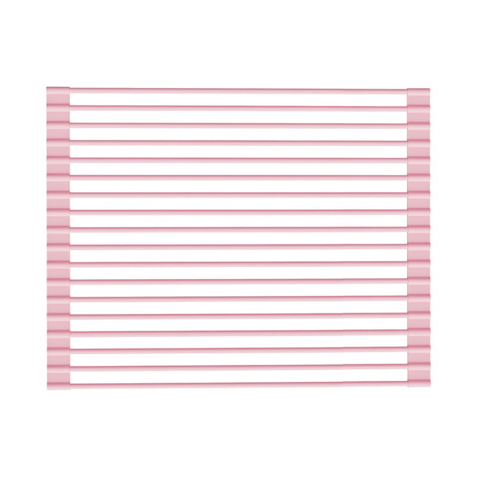 Expandable Roll Up Dish Drying Rack, Collapsible Anti-Slip Heat-Resistant Multipurpose Dishes Drainer