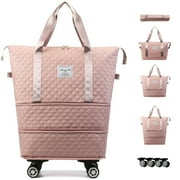 Expandable Rolling Travel Bag With 360° Detachable Wheels Trolley Sleeve Pocket Foldable Luggage Bag Waterproof Carry On