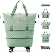 Expandable Rolling Travel Bag With 360° Detachable Wheels Trolley Sleeve Pocket Foldable Luggage Bag Waterproof Carry On Overnight Tote Duffle Bag For Home Stor