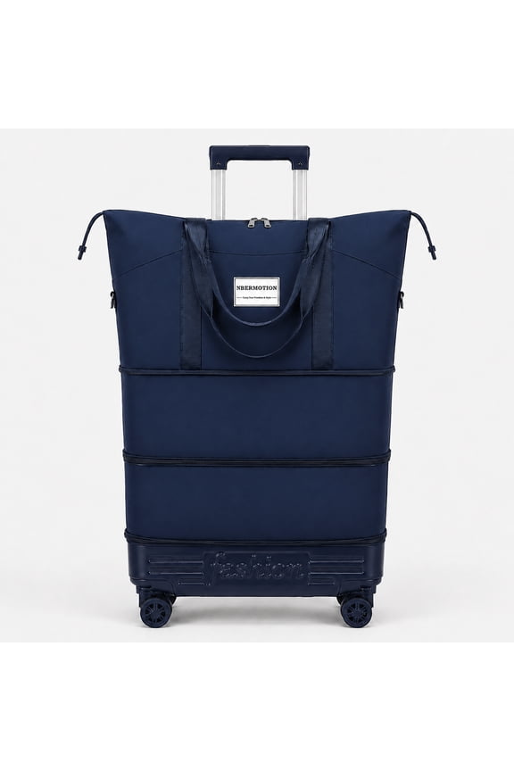 Expandable Rolling Travel Bag with Removable Wheels & Pull Handle, 3-Layer Large Capacity Wheeled Duffle Tote, Foldable Lightweight Carry-On Style Weekender Overnight Bag for Women