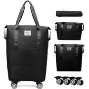Expandable Rolling Travel Bag With 360° Detachable Wheels Foldable Luggage Bag Waterproof Carry On Overnight Tote For Home Storage Gym Moving Camping