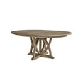 thumbnail image 1 of Expandable Round Dining Table, 71.5" With Leaf And 53.5" Without Leaf, Sand, Veneers, Solid Wood + , Mesmerizing Pedestal Base Furniture Table Design, Sand Colored, Dependable, 1 of 5