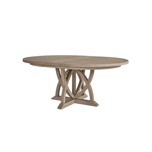Expandable Round Table for Dining Room | Suitable for Buffet - Style Meals and Regular Dinners | Mindi Veneer on Solid Wood Base | Addresses Inadequate Table Surface
