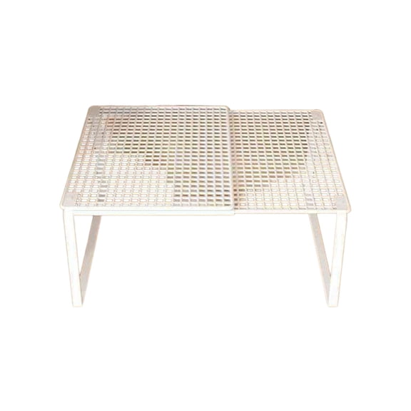 Expandable Shelf Rack Adjustable Stackable Spice Rack, Cabinet Kitchen Countertop Shelf Organizer, Metal Pantry Storage Shelves (White)