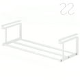thumbnail image 1 of Expandable Shoe Rack, 19.69 - 35.43 Inches White Retractable Under Cabinet Shelf Hanging for Closet, Entryway, Corner, Garage, Space-Saving and Heavy Duty Metal, with 2 S-Hooks, 1 of 7