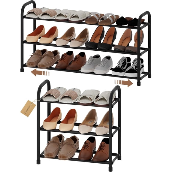 Vitamins Shelf Rack Expandable Shoe Rack, 3-Tier Metal Small Shoe Rack, Adjustable Shoes ...