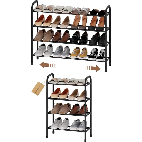 Vitamins Shelf Rack Expandable Shoe Rack, 4-Tier Metal Small Shoe Rack, Adjustable Shoes ...