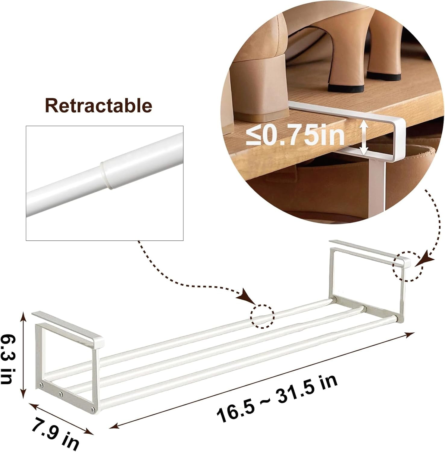 Expandable Shoe Rack Organizer - Adjustable Shoe Rack & Under Cabinet ...
