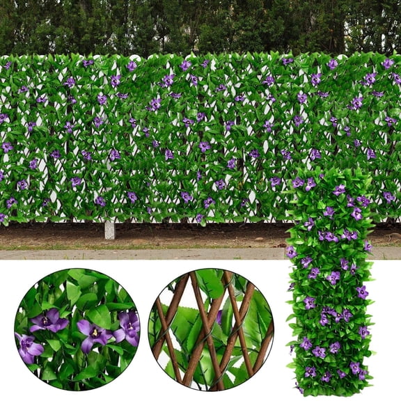 Expandable Simulated Leaf Fence Wood Trellis Greenery Privacy Screen Outdoor Garden Wedding Party Decor Easy Install Retractable Backyard Lawn Home Decoration
