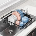 thumbnail image 1 of Expandable in Sink Dish Drying Rack - Adjustable Capacity Over The Sink Dish Drainer Drying Rack with Utensil Holder for Kitchen Counter, Drying Rack for Small Space,14.37“-21.06”L x 11.81“W x 3.74”D, 1 of 6
