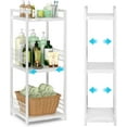 thumbnail image 1 of Expandable Slim Storage Shelf, 3 Tier Metal Shelving Unit for Bathroom Storage Organizer, Free-Standing Narrow Shelf, Open Floor Shelves for Small Spaces,Laundry,Bathroom,Kitchen, White, 1 of 13