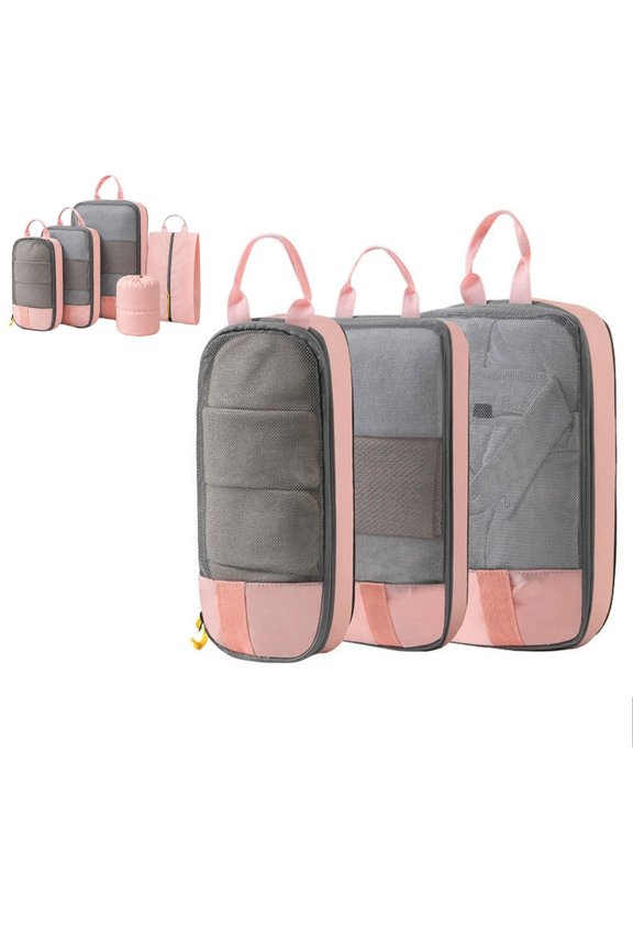 Expandable Space-Saving Cubes, Compression Packing Luggage Organizer Bags with Breathable Mesh Design for Clothes, Shoes and Travel Essentials
