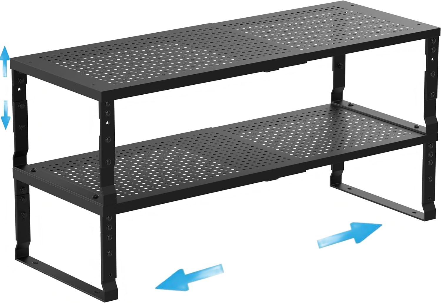 Expandable Spice Rack Kitchen Cabinet Shelf Organizer, Stackable ...