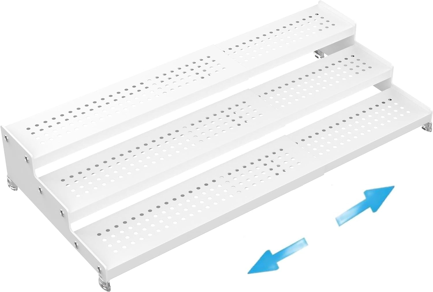 3-Tier Expandable Metal Spice Rack Organizer - Adjustable Step Shelf For Cabinet, Pantry, Or Bathroom (3 Pack, Black)