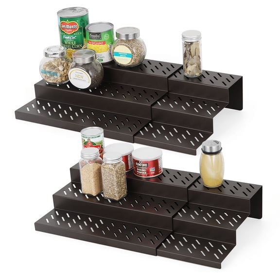 Expandable Spice Rack set of 4 Step Rack Countertop Spice Storage Rack