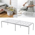 thumbnail image 1 of Expandable Stackable Kitchen Cabinet Organizer Shelf - Adjustable Storage Rack for Plates, Dishes and Pantry Items, Space-Saving Cupboard Solution - White, 1 of 6