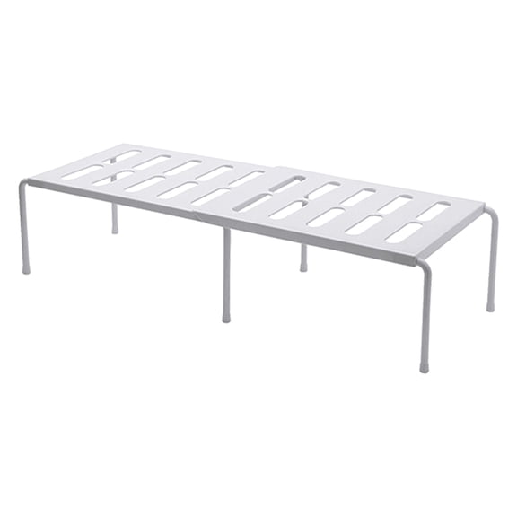 Expandable Stackable Kitchen Cabinet Shelf Organizer Space-Saving Rack for Cabinets Countertops PantryVersatile Storage Solution for Dishes Cups and Plates, 27.179.455.91 inch, White