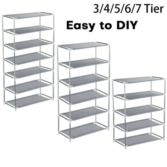 Expandable Stackable Shoe Rack Shelf 7-Tiers Simple Shoe Storage Organizer For Bedrooms/Doorways/Entryway