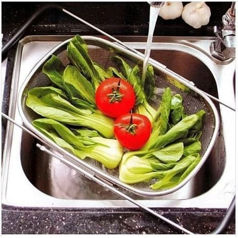 Expandable Stainless Steel Mesh Strainer Vegetable Sink Colander